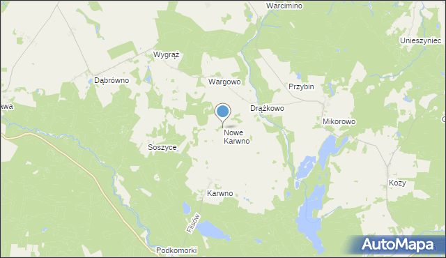 mapa Nowe Karwno, Nowe Karwno na mapie Targeo